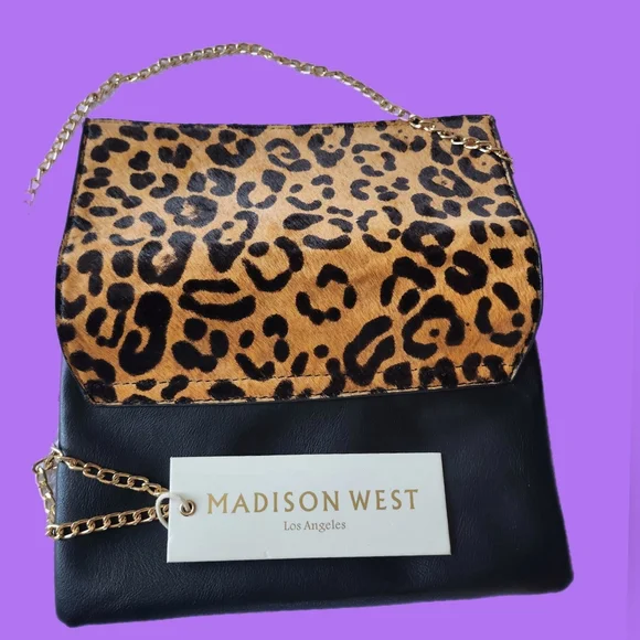 MADISON WEST CHEETAH PRINT DESIGN CROSSBODY/CLUTCH/BAG/PURSE BNWT - Picture 3 of 7